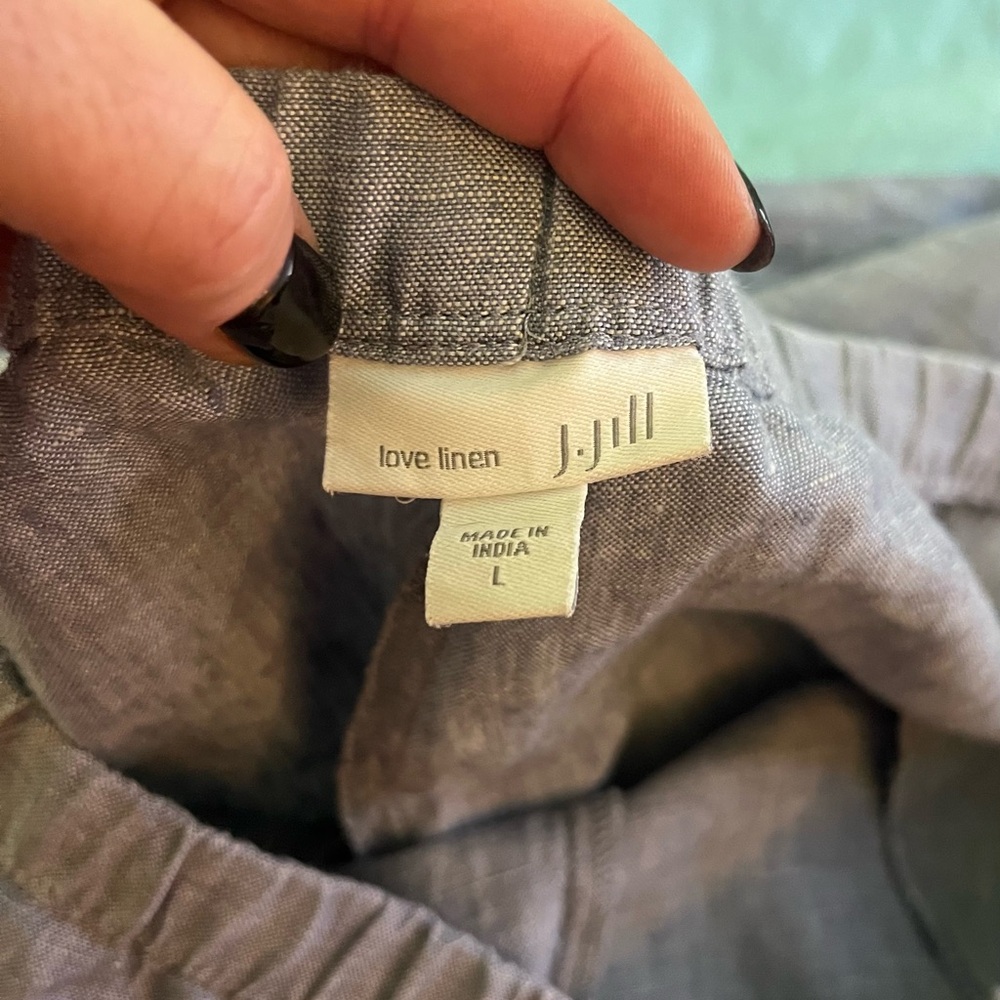 J. Jill Light Blue Wide Leg Linen Pants - Picture 4 of 6
